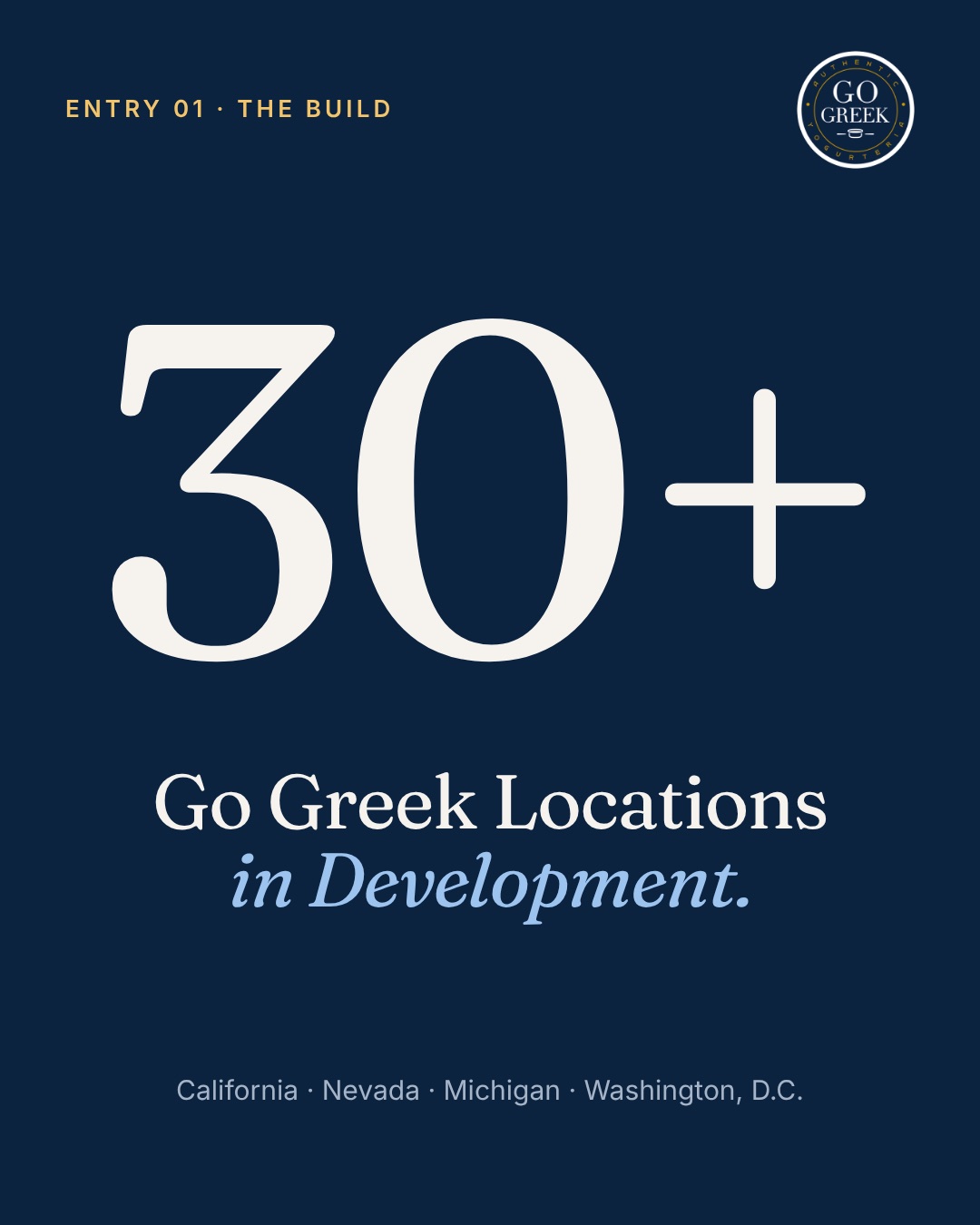 30+ Go Greek locations in development